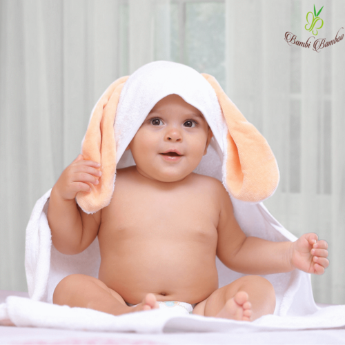 Bamboo Bunny Hooded Towel Set - Extra Large 34x34" + 2 Washcloths | Hypoallergenic