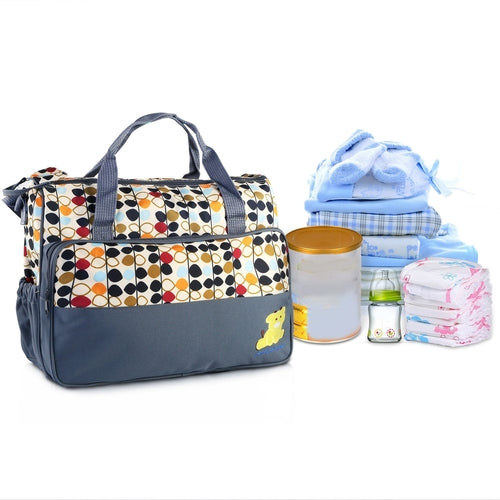 5-Piece Baby Diaper Bag Set - Mummy Shoulder Bag with Accessories | Complete Nursery Kit