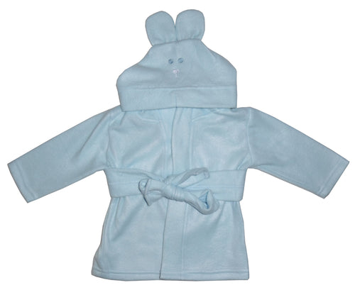 Baby Fleece Robe with Hood - Blue | Soft Bathrobe for Toddlers